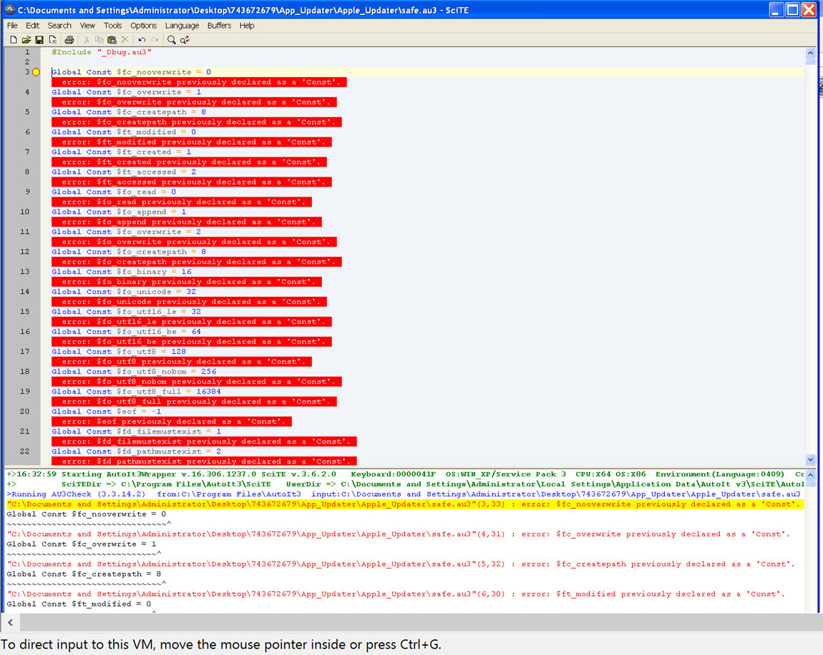 AutoIt Debugging