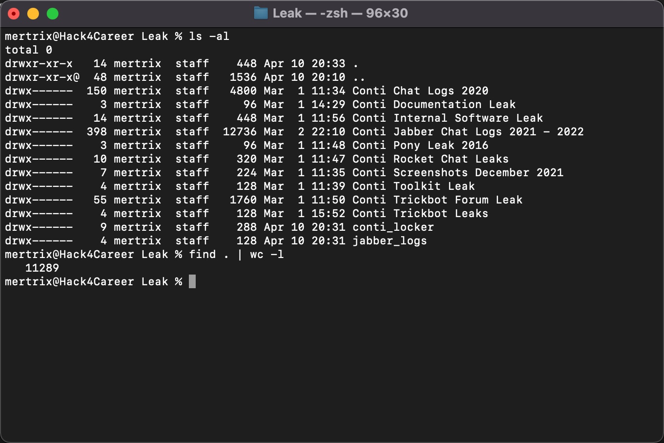 Conti Data Leak Analysis