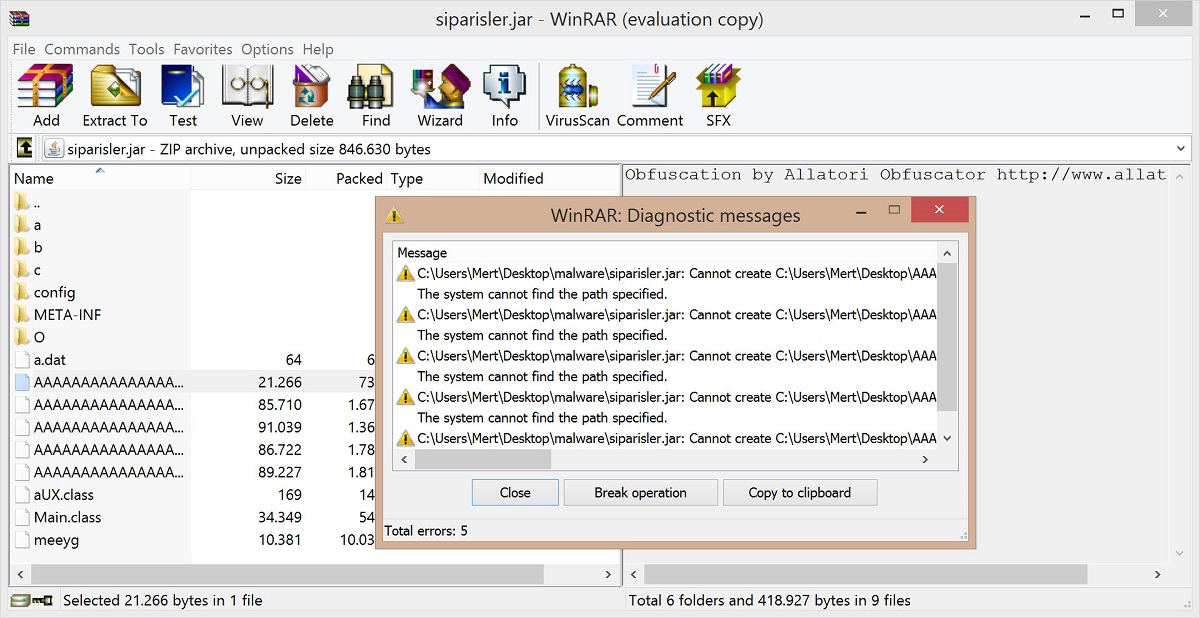 Java Decompilers vs Allatori