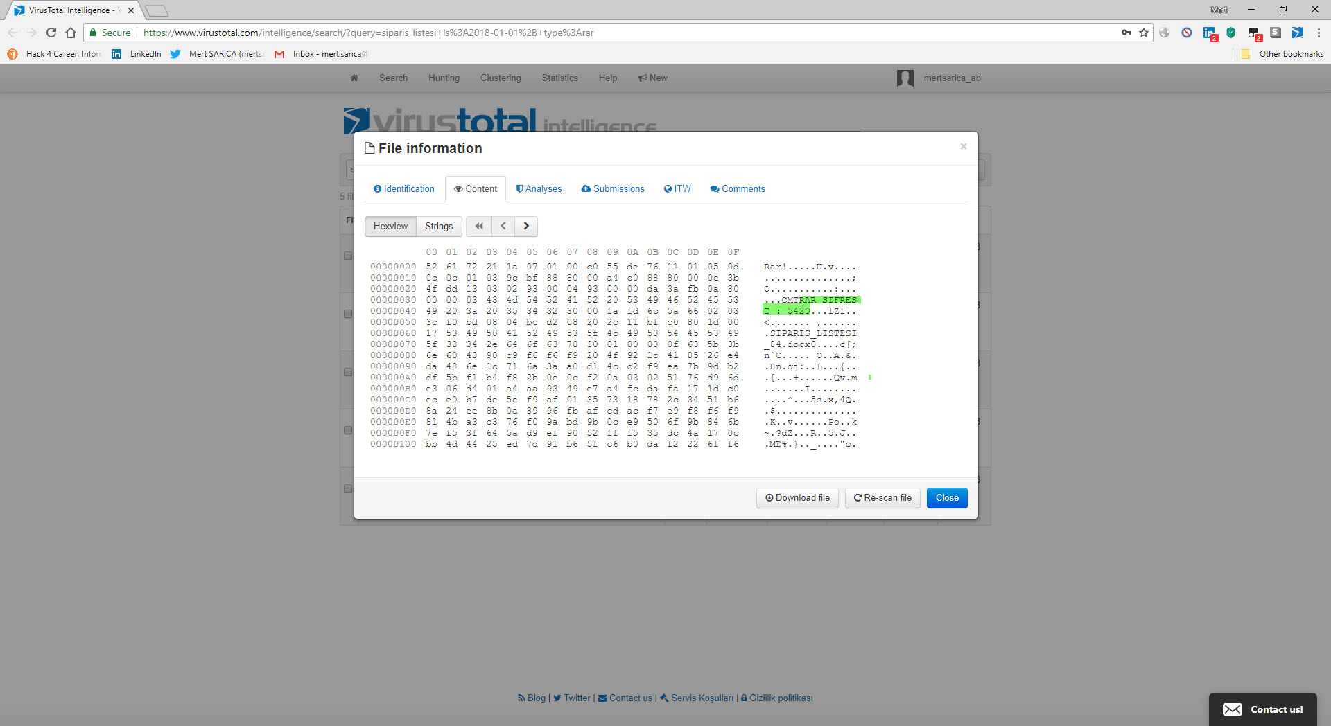 Retrohunt with VirusTotal